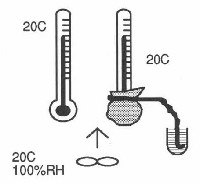 Układ mokrego i suchego termometru